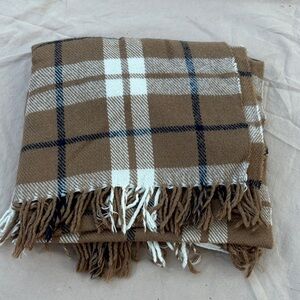 J. Crew Brown and White Plaid Scarf